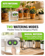 RAINPOINT Bluetooth Automatic Plant Waterer Indoor, Smart APP Control Drip Irrigation System for Houseplants, Anti-Siphon Vacation Watering Device with 2400mAh Rechargeable Battery (Up to 15 Pots)