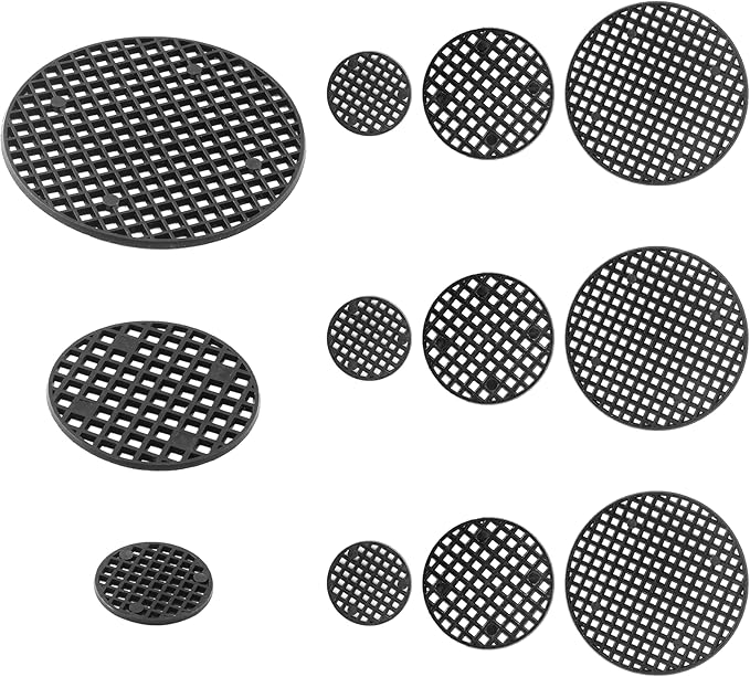 Bivethoi 150pcs Plant Pot Hole Cover - Bonsai Drainage Mesh Screens (3 Sizes, Black)