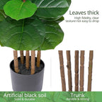2 Pack Fiddle Leaf Fig Tree - Artificial Ficus Tree with Tall Artificial Plants Large 69 Fiddle Leaves -Fake Trees for Indoor Outdoor Home Decor Living Room