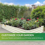 GARDMAX 8x4x1FT Galvanized Raised Garden Bed Kit, Metal Planter Boxes Outdoor with Easy Assembly, Large Garden Bed for Vegetables, Fruits, Flower, Herbs Rectangle Milk White