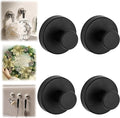 Suction Cup Hooks for Wreaths on Glass, Suction Cup Hooks for Inside Shower, Wreath Hangers for Front Doors, Metal Towel Hooks for Showers Bathrooms Mirrors (4, Black)