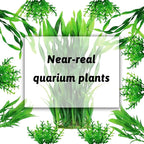 Aquarium Plants, 20pcs Fish Tank Decor Green Plants Artificial Aquarium Decorations for Household and Office Aquarium Simulation, Small to Large