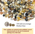 FANTIAN Poilished Fish Tank Gravel, 3/8 Inch Pebbles for Indoor Plants, Decorative Stones River Rocks for Succulent Soil Cover, Cactus, Aquarium, Vase Filler and Outdoor Garden Landscaping