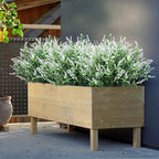 Artificial Flowers Outdoor UV Resistant Fake Flowers,Artificial Plants & Flowers Greenery Plants for Indoor Outside Hanging Planter Garden Window Box Porch Spring Decoration,Front Porch Decor(White)