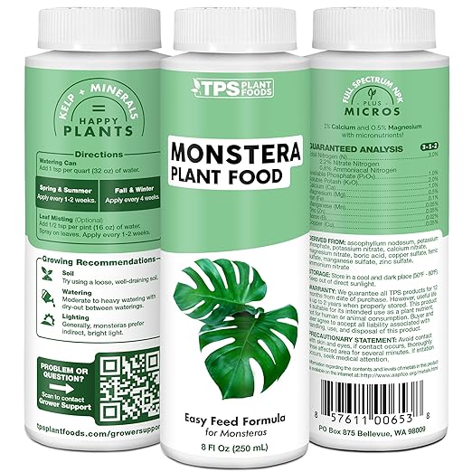Monstera Plant Food – Liquid Fertilizer for Bigger Split Leaves, Lush Growth & Strong Roots, 32 oz