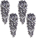 BLEUM CADE Fake Hanging Plants, 4pcs Artificial Hanging Plant, Faux Deep Purple Vines Hanging Plant for Wall Home Living Room Indoor Outdoor Halloween Decor (No Baskets)