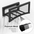 Garden Hose Holder Wall Mount, Heavy Duty Metal Water Hose Rack for Outside, Holds Up to 150FT, Storage Organizer, Easy Install, Black