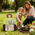 Garden Tool Set,10 Pcs Heavy Duty Gardening Hand Tools Set with Soil Moisture Meter and Storage Tote Bag,Rust-Proof Garden Supplies Kit for Planting,Ideal Gardening Gifts for Women