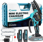 Saker Mini Chainsaw,Portable Electric Cordless Chainsaw,Battery Powered,Small Power Handheld Chain Saws Pruning Shears for Tree Branches,Father Day Gift for Men Women(2 Batteries&3 Chains)