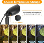 LUTEC 5CCT 12V Low Voltage Landscape Lighting Die-cast Aluminum Spot Lights with Connectors, IP65 Outdoor Landscape Spotlights, 7W 650LM for Tree Garden, 4 Pack (No Transformer Kits)