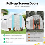 KING BIRD Premium 20x10x6.6FT Greenhouse for Outdoors, Large Walk-in Upgraded Galvanized Metal Frame, Mesh Door Screen Window Improved Zipper Tunnel Hoop for Garden Plant Winter, 2 Stiffeners, White