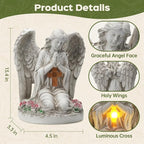 Solar Angel Garden Statue Outdoor Decor Cemetery Decorations for Grave Praying Angel Figurines with LED Light for Outdoor Lawn Yard Patio Decor Memorial Gifts for Women, Mom, Grandma