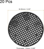 MECCANIXITY Flower Pot Hole Mesh Pad 3.3 Inch Bonsai Plant Bottom Round Plastic Soil Grid Screen Mat, Black Pack of 20
