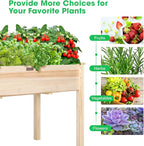 VIVOSUN Elevated Wooden Raised Garden Bed, 48 x 24 x 30 Inches, Outdoor Wood Planter Box w Bed Liner and Gloves for Garden, Patio, Balcony, Backyard and Outdoors, 220-Pound Capacity