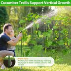 Cucumber Trellis for Raised Bed, 50''x48'' U-Shape Garden Trellis for Climbing Plants Outdoor, Metal Arch Plant Support, Vegetables Trellis for Squash Grape Pea Bean Vines Flower