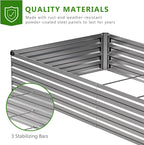 2PCS 7x3x1ft Galvanized Raised Garden Bed Kit,Metal Planter Box for Vegetables,Flowers,Herbs Durable Rust-Resistant Patio Gardening Beds,Silver
