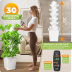 Carpathen Hydroponic Tower Growing System - Indoor Vertical Gardening System for 30 Plants - Complete Kit with Timer, PH+TDS Meter, Water Level Gauge - Self Watering Indoor Herb Garden Without Soil