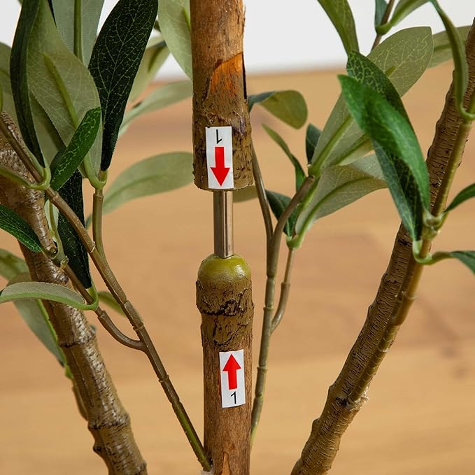 Nearly Natural Olive Tree - 3FT Tall Silk Faux Olive Tree for Home and Office Decor, Realistic Branches and Lifelike Fruits, Natural Wood Trunk, Potted