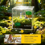 DIY Moss Terrarium Kit, 4 * 4 * 4 inch Acrylic Cube Mini Garden with Live Star Moss, Soil, Pure Mind-Craft Kit for Adults and Teens, Relaxing Desk Decor & Unique Gift for Home or Office