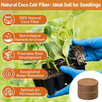 Riare 100 Pcs 40mm Organic Coco Coir Seed Starter Soil, Compressed Coconut Coir Potting Soil Mix for Seed Starting, Coconut Fiber Pellet for Planting Indoor & Outdoor Plants, Vegetables, Garden