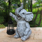 Garden Statues Elephant Solar Figurine Decor Outdoor Waterproof Lights, Yard Decorations, Garden Decor Unique Birthday Housewarming Gifts for Mom (Elephant 2)