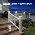 NIORSUN Solar Post Lights Outdoor, Fence Post Solar Lights Warm White, Waterproof, Garden Patio Fence Deck Decor, 4x4 Posts Cap Wood Vinyl, 5x5 Vinyl, White 16 Pack