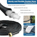 Garden Hose 50ft Lightweight, Non-Expanding, Leak-Proof Metal Connector, No-Knot No-Tangle, Easy to Store and Carry, Wear-Resistant, 3/4GHT Flexible Water Hose, Hose for Yard, Garden, Outdoor