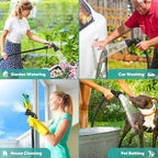 Garden Hose 100ft, 3/4" GHT Non-Expanding Water Hose Lightweight, Flexible Garden Hose with 10 Function Nozzle, Kink-Free, Sturdy, High-Pressure, Abrasion Resistant Hoses for Yard, Garden