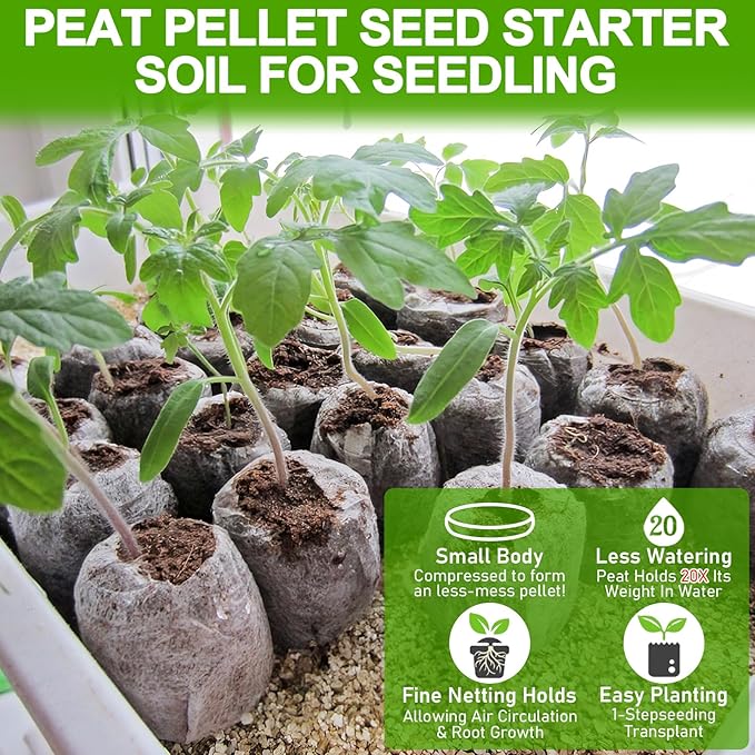 Legigo 300 Pcs 30mm Seed Starter Peat Pellets for Seedlings- Compressed Seed Starter Pods Seed Starting Pellets Plugs Soil Peat Pods for Starting Seeds, Garden Planting Herb Flower Vegetables