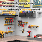 CCCEI 3 Modular Pegboard Strip Storage, Metal Peg Slat Wall Mount for Garage, Basement, Garden, Laundry Room Organization. Flexible Tool Organizer for Rake, Shovels, Crafting. Gifts for Men, Yellow.