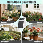 Solar Automatic Drip Irrigation Kit, Smart Timer Watering System for 10 Potted Plants, Plant Waterer for Balcony Garden Greenhouse Window Sill, Indoor Outdoor Use
