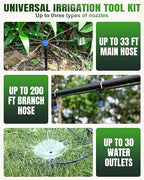 Breeze Touch 230FT Drip Irrigation System, Manual Garden Watering Kit with 6-Way Connectors, 1/2" & 1/4" Distribution Tubing for Greenhouse, Yard & Potted Plants, Precision Irrigation for Large Garden