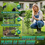 12 Pack 17" x 12" Tall Round Plant Cage - 36PCS Plant Support Cage Metal Wire Mesh Plant Protector for Outdoor Gardening Supplies Garden Protection Rabbits Chickens Ducks for Vegetables Flowers Shrubs