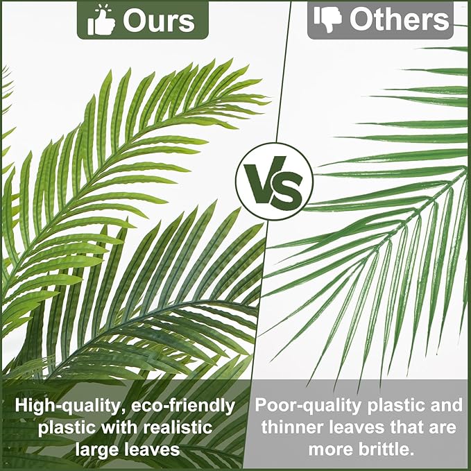 8.5ft Tall Artificial Phoenix Palm Tree for Outdoors Indoor Decor, Large Faux Coconut Silk Palm Tree Tropical Fake Tree Perfect for Outside Patio Poolside Porch Home Office Decor (Set of 2)