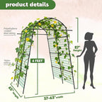 AGTEK 87in Garden Arch Trellis for Climbing Plants, Garden Arches Support Structure, Tall Metal Garden Tunnel Trellises Archway for Climbing Vine, Vegetable, Fruit, Flower, Squash Arbors