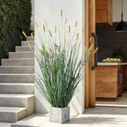 Lifelike Faux Plastic plantas Synthetic Pampas Grass Indoor Outdoor Realistic Floor Plants pet Friendly Artificial Grass for Home Office Wedding Patio Front Fake Grass Decor Housewarming Gift