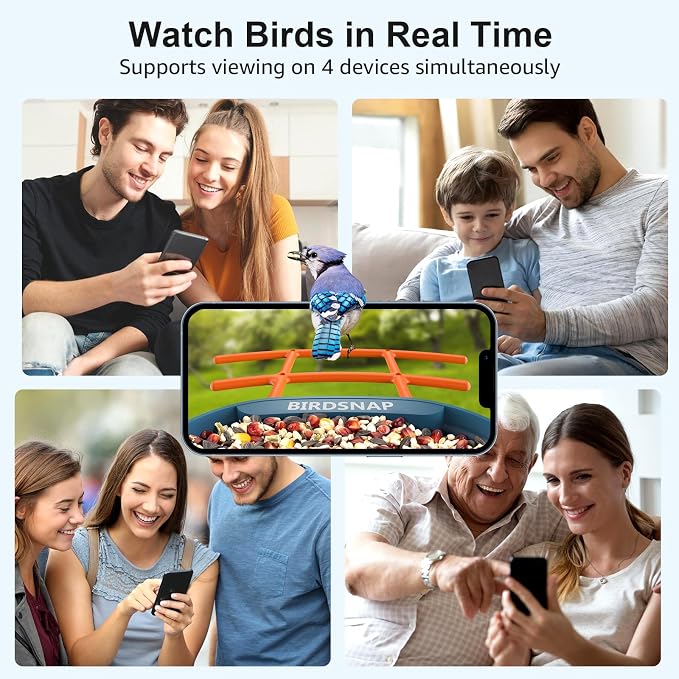 birdsnap® PAV-Bird Feeder with Camera,2K HD with 32GB Card, AI Identify Smart Bird House Cam Solar Panel,Live Stream,Motion Detection,Auto Record Video for Backyard Outdoors,Ideal Gift for Bird Lover
