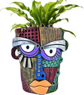 Midogaigai Abstract Face Planter Pots for Plants,Hand-Painted Colorful Flower Pots with Drainage, Indoor Outdoor Garden Decor Gift(Classic,Large)