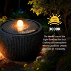 10.6" H Modern Round Outdoor Water Fountain with 3000K LED Lights, Minimalist Sphere Garden Waterfall with Soothing 55dB Sound for Patio, Deck, Porch, Backyard and Zen Indoor Decor