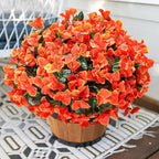 Artificial Flowers for Outdoors Spring Summer Porch Decor, 4 Bundles Fake Bougainvillea Realistic Silk Flowers for Outside UV Resistant Faux Outdoor Plants for Planters Patio Yard Balcony Home, Orange