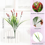 Faux Flowers for Outdoor Planters – 20 Bundles Fake Plants Outdoor, UV Resistant Artificial Plants & Flowers with Fake Monkey Grass, Faux Outdoor Plants for Porch Patio Garden Decor