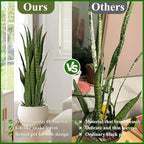 3ft Artificial Snake Plant – 36in Faux Sansevieria Plants, Fake Floor Plant for Indoor Outdoor, Front Porch Patio Home Office Decor, Mother-in-Law’s Tongue, Green 1Pcs