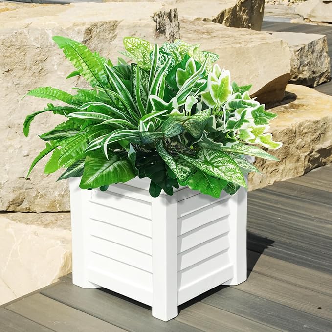 obbsie 16 Bunches Fake Plants Outdoor UV Resistant Artificial Bushes Green Boxwood Shrubs Faux Plastic Plants Greenery Stems for Spring Outdoor Garden Patio Front Porch Yard Home Decor