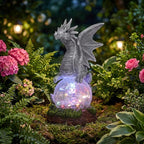 Rempry Solar Garden Dragon Statue Decor for Yard Lawn Patio Outdoor, Fantasy Dragon Lantern Birthday Housewarming Decoration Gifts for Women, Famliy, Friend