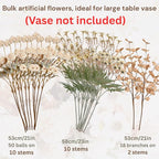 Beige Silk Flower Arrangements Home Decor, Large Floral Centerpieces For Tables, 22 Long Stems Fake Mums + Eucalyptus + Wild Flowers in Bulk, Artificial Flowers Coffee Dining Table, Faux Mums Flowers