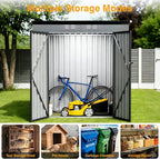 6 x 4 FT Storage Shed, Metal Sheds & Outdoor Storage with Sloping Roof and Lockable Door, Outdoor Shed for Backyard Garden Patio and Lawn,Grey