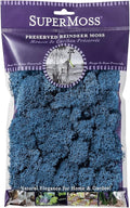 SuperMoss Reindeer Moss Preserved, Long Lasting Decorative Moss for Floral Décor Potted Plants and Indoor Planters, 8 Ounce Royal Blue