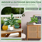 2 Pack Artificial Potted Plants, 16" Fake Plants Indoor in White Pots for Home Bathroom, Office Desk, Shelf - Realistic Faux Greenery Desk Plants for Living Room, Kitchen, Farmhouse Decor