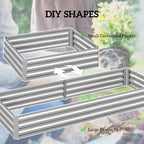 Outsunny Galvanized Raised Garden Bed, 8' x 3' x 1' Metal Planter Box, for Growing Vegetables, Flowers, Herbs, Succulents, Silver