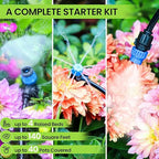 Bonviee Drip Irrigation System 230FT – Quick Connect Garden Watering Kit with Adjustable Drip Emitters, 1/4” & 5/16” Tubing for Raised Beds, Greenhouse, Lawn, Automatic Timer Compatible